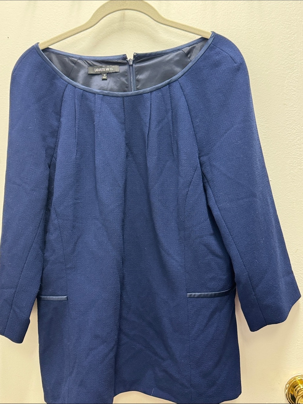 Lafayette 148 New York Navy Blue long sleeve top